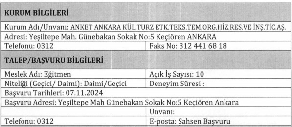 Anket Ankara duyurdu: Sınavsız yaş şartsız personel alımı yapılacak