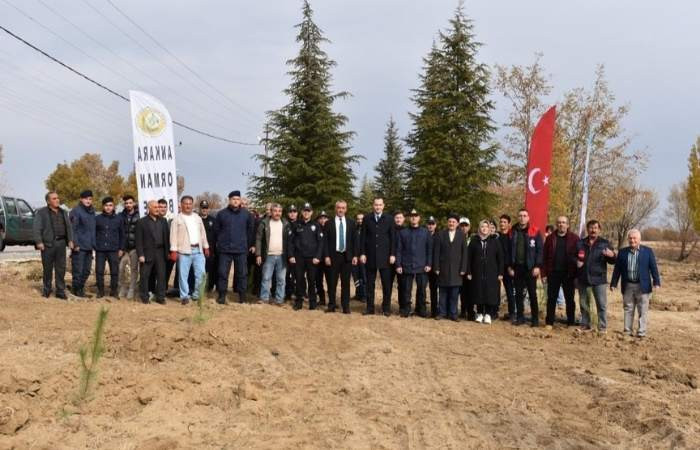 Ankara Evren'de fidanlar hatıra ormanında toprakla buluşturuldu