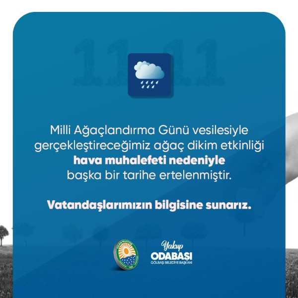 Gölbaşı Belediyesi Milli Ağaçlandırma Günü etkinliklerini erteledi