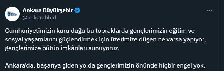 Ankara Büyükşehir Belediyesi: Gençlerimize bütün imkanları sunuyoruz - Resim : 2