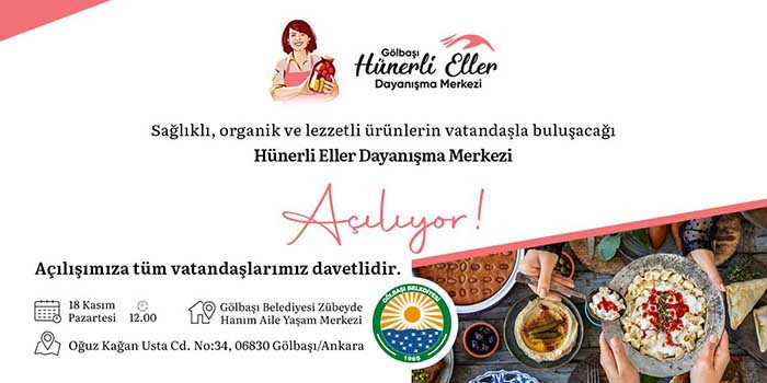 Gölbaşı Belediyesi Hünerli Eller Dayanışma Merkezi'nin açılışını yapacak