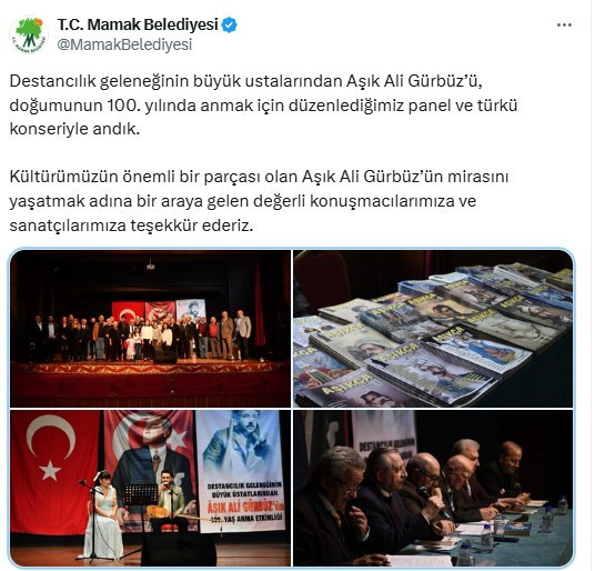 Mamak Belediyesi Aşık Ali Gürbüz’ü, doğumunun 100. yılında andı!