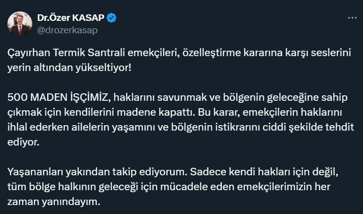 Beypazarı Belediye Başkanı Kasap'tan madencilere destek: Emekçilerimizin yanındayım