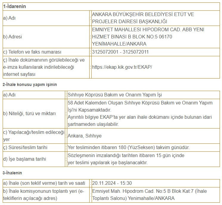 Ankara ulaşımının belkemiği Sıhhiye Köprüsü yenileniyor! İhale tamamlandı