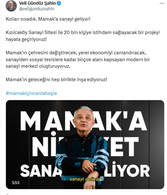 Mamak Belediye Başkanı Şahin'den 20 bin kişiye istihdam müjdesi!