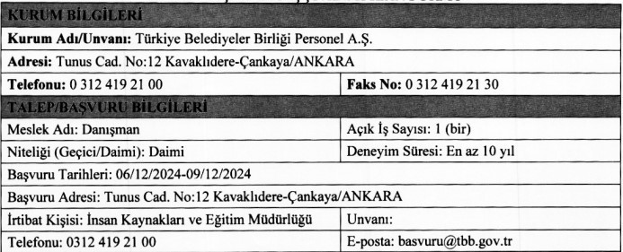 Çankaya'da sınavsız deneyimli danışman alımı yapılacak! Başvurular başladı