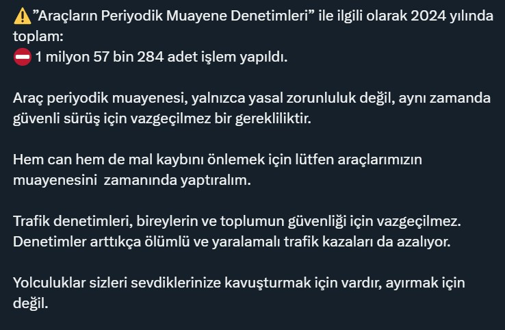 Bakan Yerlikaya'dan araç muayenesi uyarısı: Güvenli sürüş için vazgeçilmez gereklilik! - Resim : 2