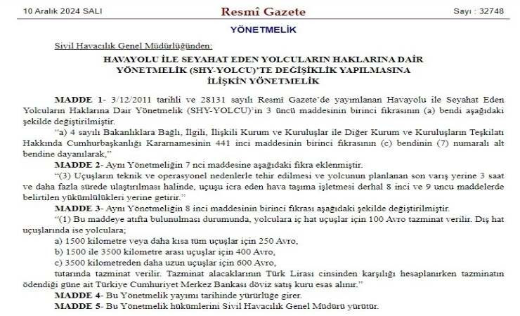 Rötar yapan uçuşlarda yolculara en az 100 euro tazminat ödenecek!