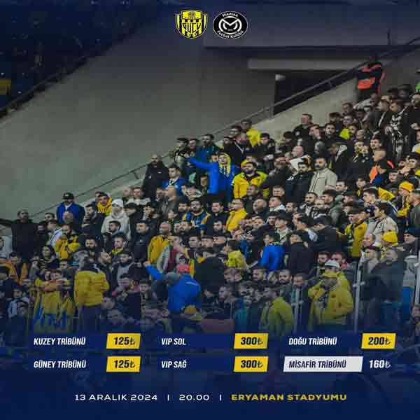 MKE Ankaragücü-Manisa FK maçının biletleri satışta