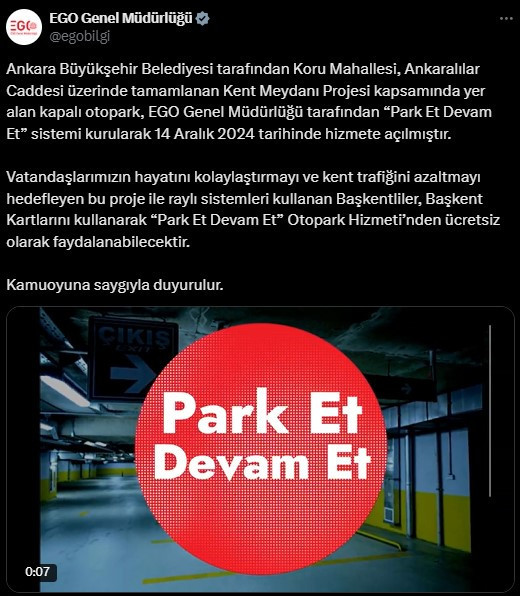 EGO müjdeyi duyurdu! Ankaralılar sizin için tamamen ücretsiz oldu artık bedava