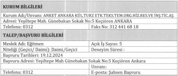 Yaş KPSS ikamet şartı yok: Ankara’da lise ve üniversite mezunu personeller alınacak!