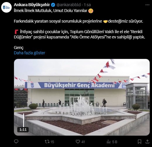 ABB'den ihtiyaç sahibi çocuklar için atkı örme atölyesi