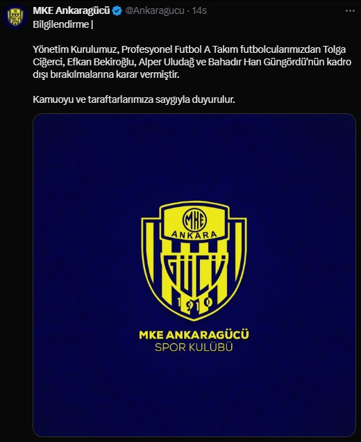 Çorum FK maçına saatler kala MKE Ankaragücü'nden kritik kararlar - Resim : 3