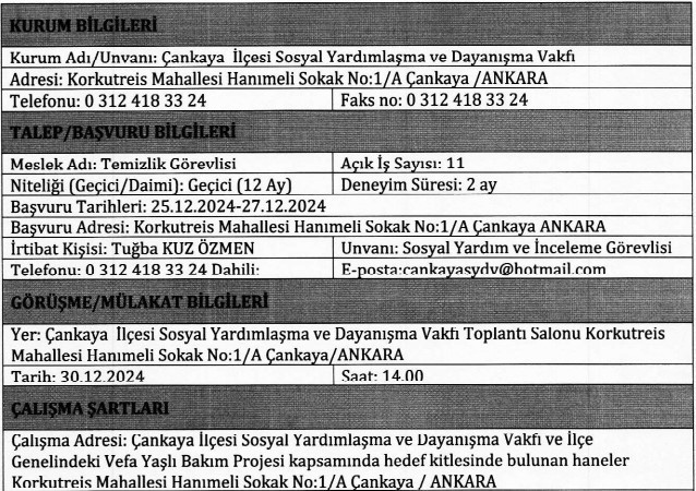 Kamu kurumuna geçici temizlik görevlileri alınacak: Başvurular başladı