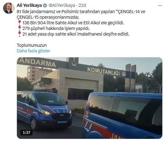 Türkiye genelinde kaçak alkole karşı Çengel-14-15 operasyonları
