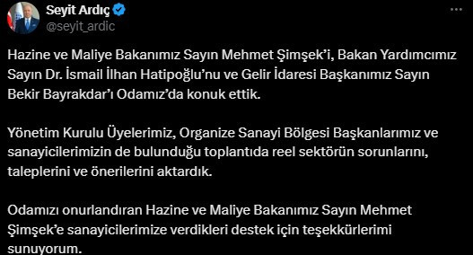 Bakan Şimşek ASO'da Ankaralı sanayicilerle bir araya geldi