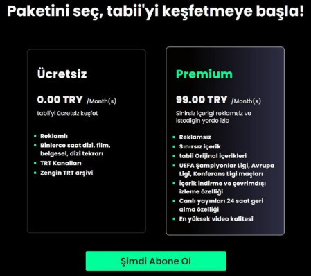 Tabii ücretli mi, ne kadar? Tabii ücretsiz üyelik var mı?