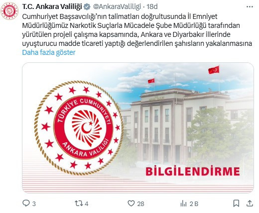 Ankara Valiliği duyurdu: Zehir tacirlerine Demirkıran-1 darbesi indirildi!