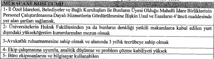 Türkiye Belediyeler Birliği aşçı ve avukat alıyor: KPSS yok - Resim : 2