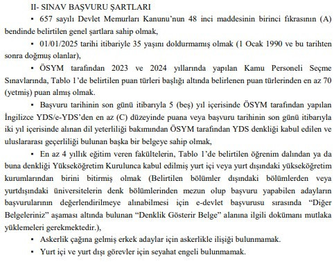 4 kamu kurumu memur alımına çıkıyor: Başvurular 13 Ocak’ta başlayacak - Resim : 3