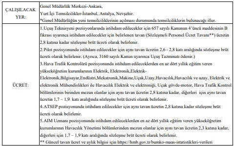 Başvurular başladı: Sivil Havacılık Genel Müdürlüğü sözleşmeli personel alıyor - Resim : 2