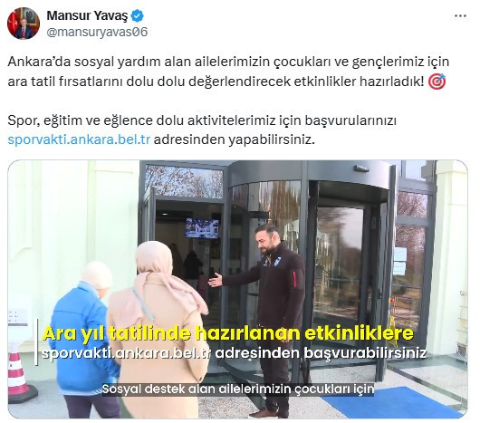 ABB Başkanı Mansur Yavaş'tan ihtiyaç sahibi Ankaralı öğrencilere karne hediyesi!