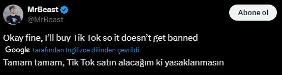 Mr. Beast Tiktok'u satın mı alacak? Dikkat çeken sözler