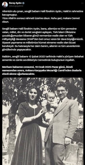 Eski bakan Koray Aydın'ın acı günü