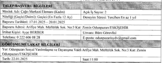 SYD Vakfı çağrı merkezi alımı yapıyor: 40 yaş altı başvursun