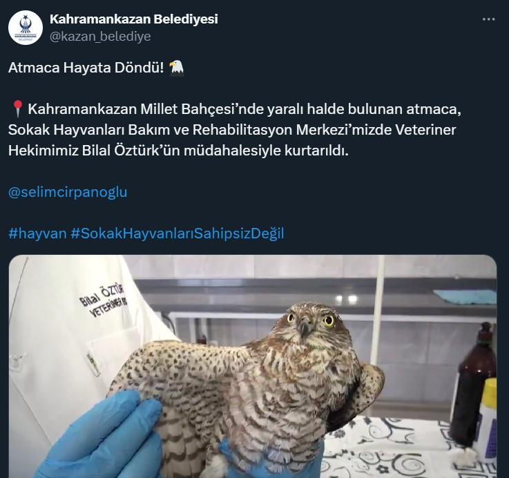 Kahramankazan Belediyesi yaralı Atmaca'ya yardım elini uzattı