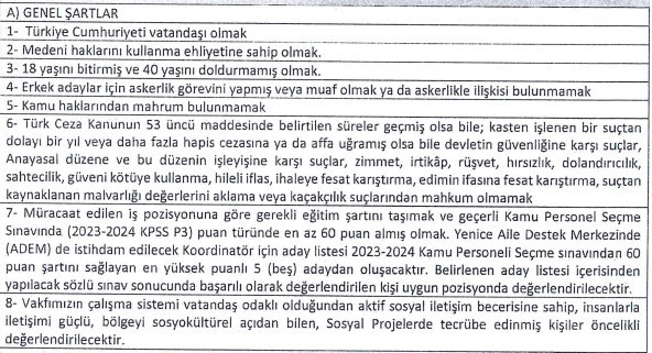 3 ilde SYD Vakıflarına koordinatör ve temizlik görevlileri alınacak: Deneyimli deneyimsiz