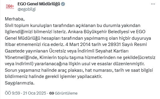 EGO yanıt verdi: Ankara'da 65 yaş üstü, öğrenci ve indirimli kart iptal mi oldu?