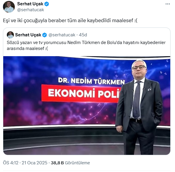 Haber alınamıyordu! Sözcü Gazetesi Yazarı Nedim Türkmen, Kartalkaya'da yangında hayatını kaybetti