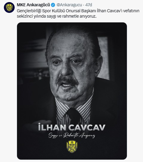 MKE Ankaragücü vefatının 8. yılında İlhan Cavcav'ı andı!