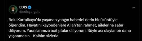 Bolu'da otelde çıkan yangın felaketi: Ünlülerden başsağlığı mesajları - Resim : 4