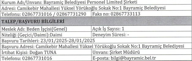 Belediyelere operatör ve işçi alınıyor: Başvurular 28 Ocak’ta son