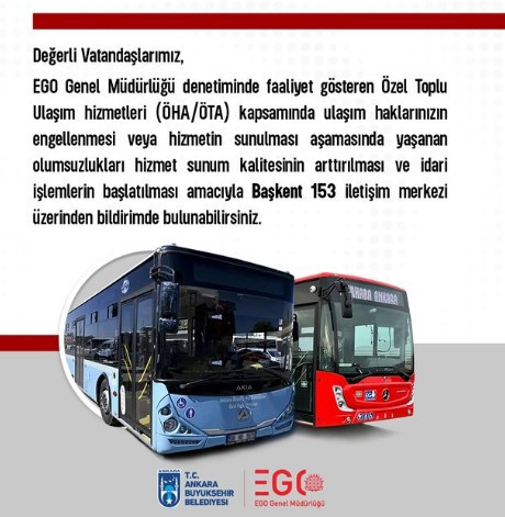 EGO'dan ihlal uyarısı: Ankaralı kadınlar, öğrenciler ve 65 yaş üstü vatandaşlara duyuruldu!