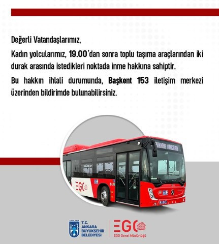 EGO'dan ihlal uyarısı: Ankaralı kadınlar, öğrenciler ve 65 yaş üstü vatandaşlara duyuruldu! - Resim : 2