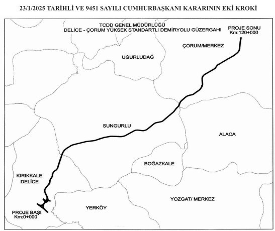 Kırıkkale Delice - Çorum YHT hattında acele kamulaştırma kararı! - Resim : 2