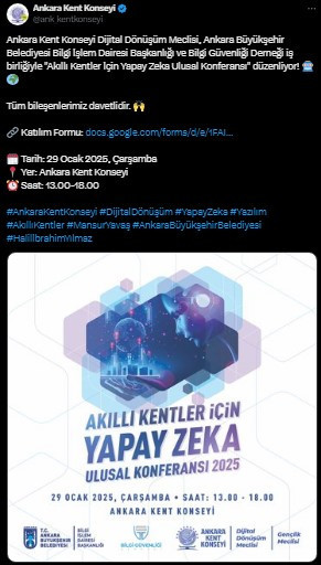 AKK’den Akıllı Kentler İçin Yapay Zeka Ulusal Konferansı etkinliği