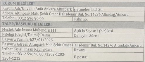 Ankara’da mühendis ve peyzaj işçisi alınacak: Yaş sınırı var