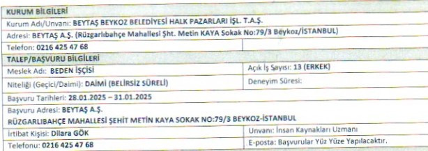 Belediyelere operatör, beden işçisi ve destek personeli alınıyor: 3 gün kaldı - Resim : 3