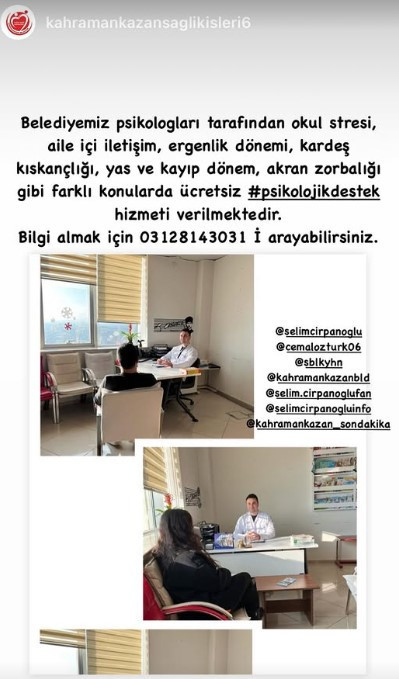 Kahramankazan Belediyesi'nden ücretsiz psikolojik danışmanlık hizmeti