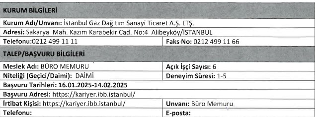İstanbul İGDAŞ daimi çalışacak büro memurları arıyor: KPSS istenmeyecek