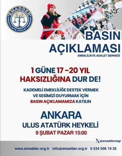 Kademeli emeklilik mağdurları Ankara'da eylem yapacak!