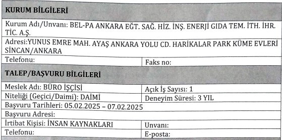 Başkentte 2 kamu kurumundan personel alımları: Büro memuru, kameraman ve eğitmen