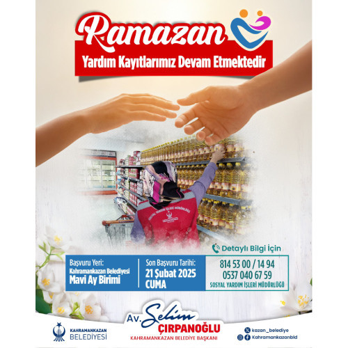 Kahramankazan Belediyesinden ihtiyaç sahiplerine Ramazan ayı yardımı