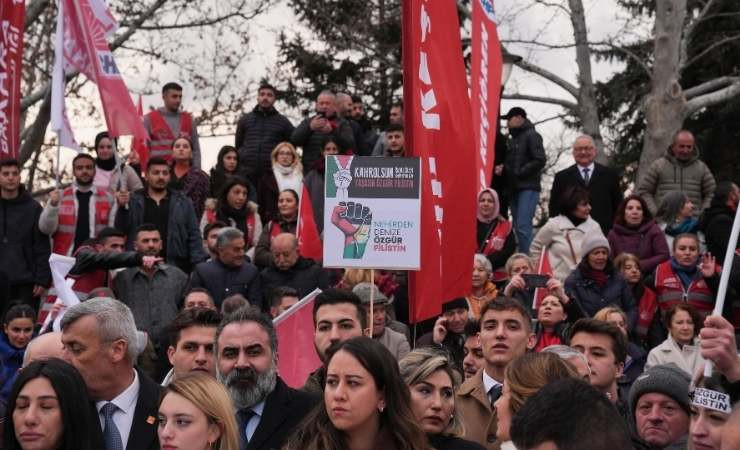 CHP'liler Ankara'da Filistin'e destek için yürüdüler