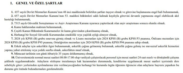 2 üniversite duyurdu: Büro memuru, sağlık personeli, temizlik görevlisi, güvenlik alınacak - Resim : 2