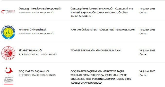 681 kamu personeli alınacak: Başvurular 14 Şubat'ta son